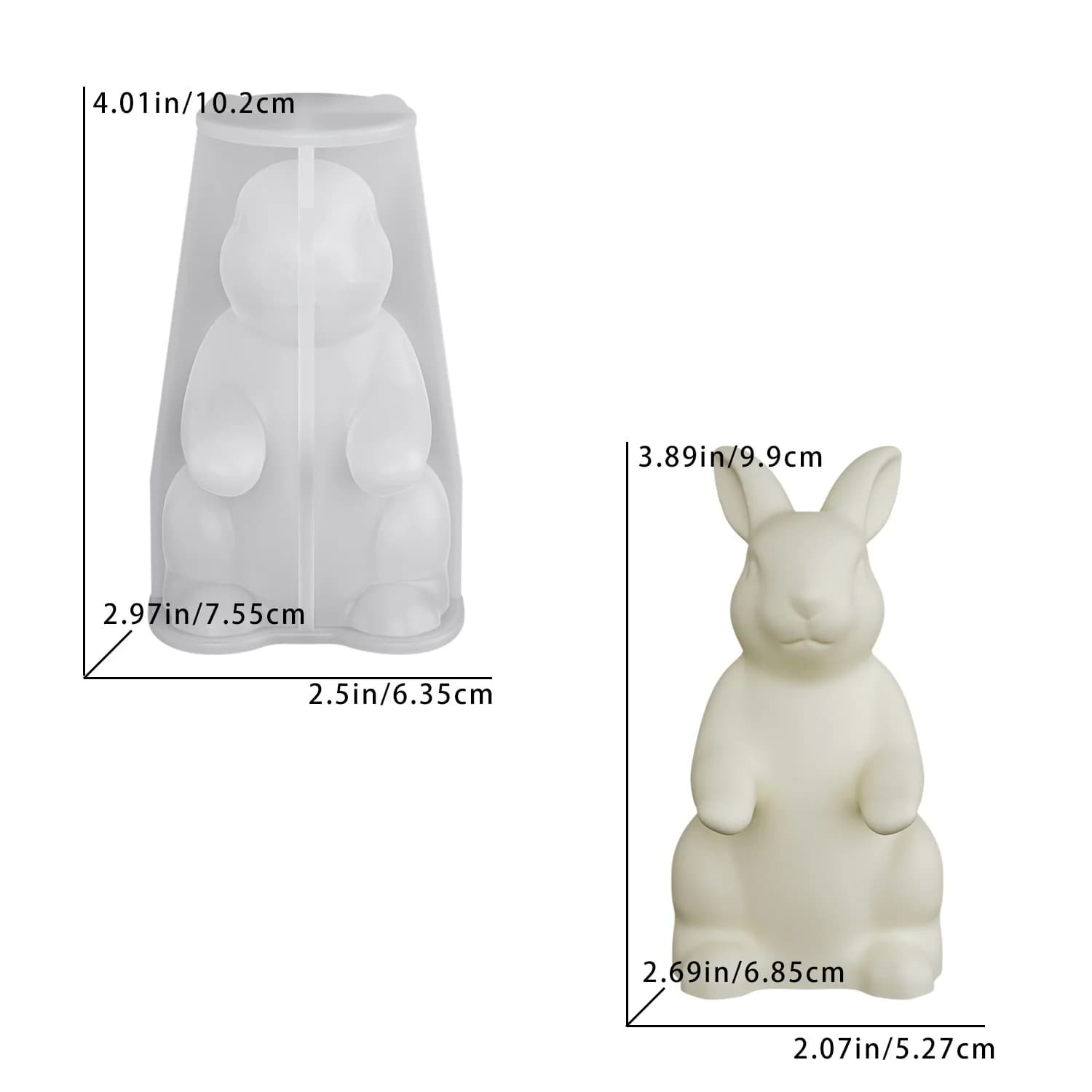 Stampo in resina fai-da-te a forma di coniglio per esposizione, stampo in silicone per gesso per vassoio portaoggetti a forma di coniglio