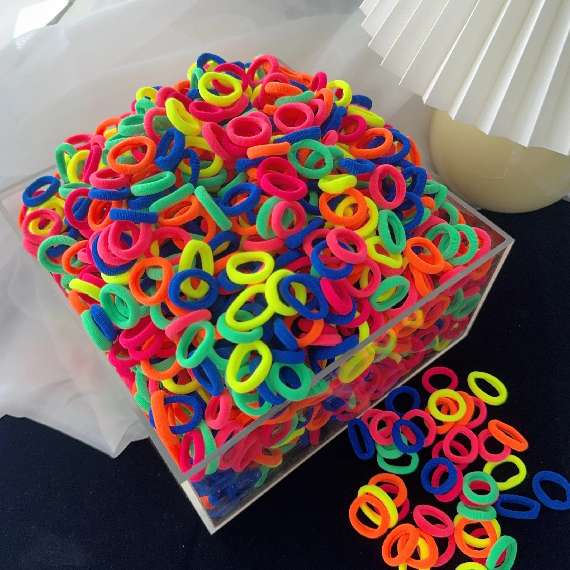 50/100 Pz Colorful Basic Nylon Ealstic Girl Hair Ties Horsetail Tent Elastic Scrunchie For Kids Fashion Hair Accessories