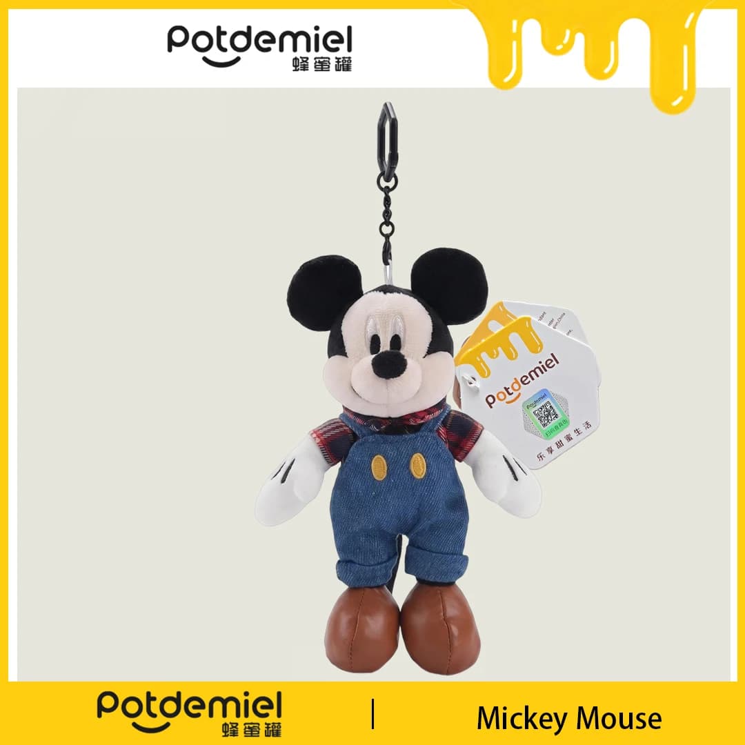 Potdemiel Disney Mickey Mouse Plush Bag Pendant Classic Casual Cartoon Ornament Gift For Teen Girls Daily Handbag Wallet Decor