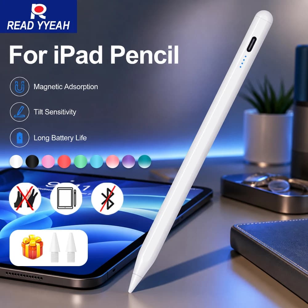 Nuovo Stilo a Ricarica Rapida Compatibile con Apple Pencil, con Rilevamento del Palmo, per iPad 7/8/9/10/11a Gen A16 Pro 11/12.9/13 Air 4/5/6 Mini 5/6/7