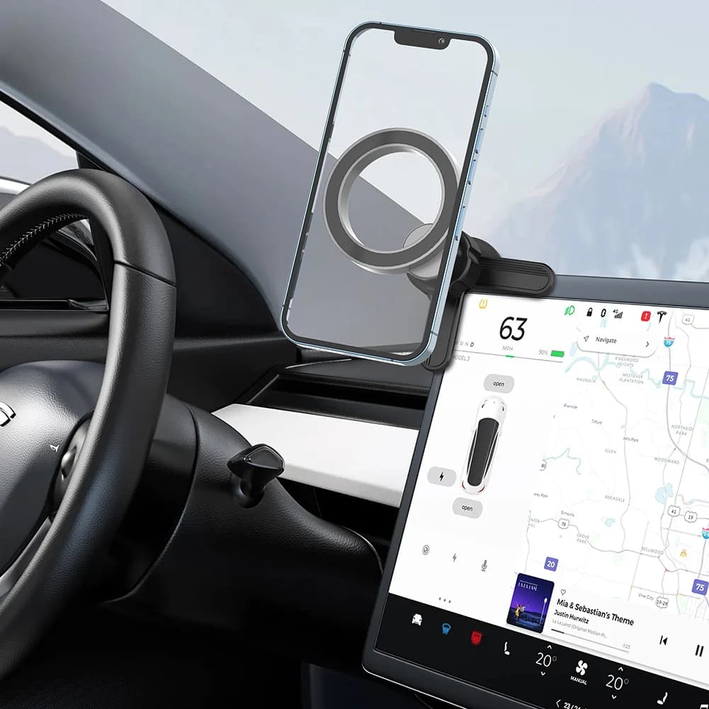 Magnetic Support for Auto Phone for Display Screen TESLA Model 3, Magnetic GPS Support for Auto Cellular for iPhone Xiaomi Huawei