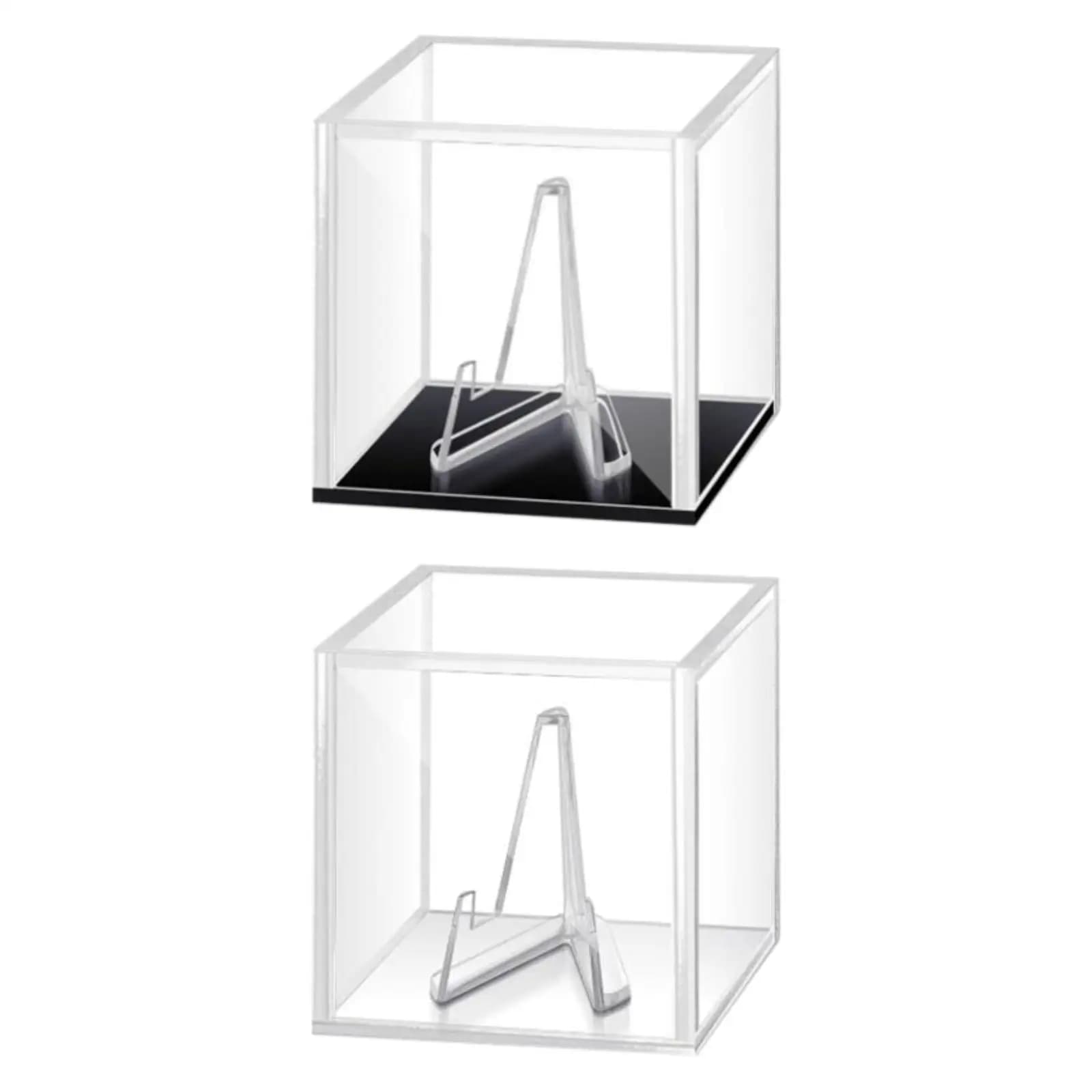 Scatola per esposizione di plettri per chitarra con supporto Scatola portaoggetti per rack da collezione in acrilico