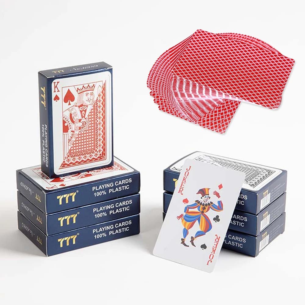 Carte da gioco in plastica stretta Nuove carte da gioco da tavolo con caratteri grandi impermeabili in PVC satinato da 30 seta ispessita