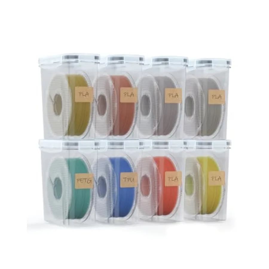 Scatola per la conservazione dei filamenti - Confezione da 8 contenitori per filamenti per la sigillatura e la protezione della stampa 3D - Scatola di immagazzinaggio portatile con Desiccantsa