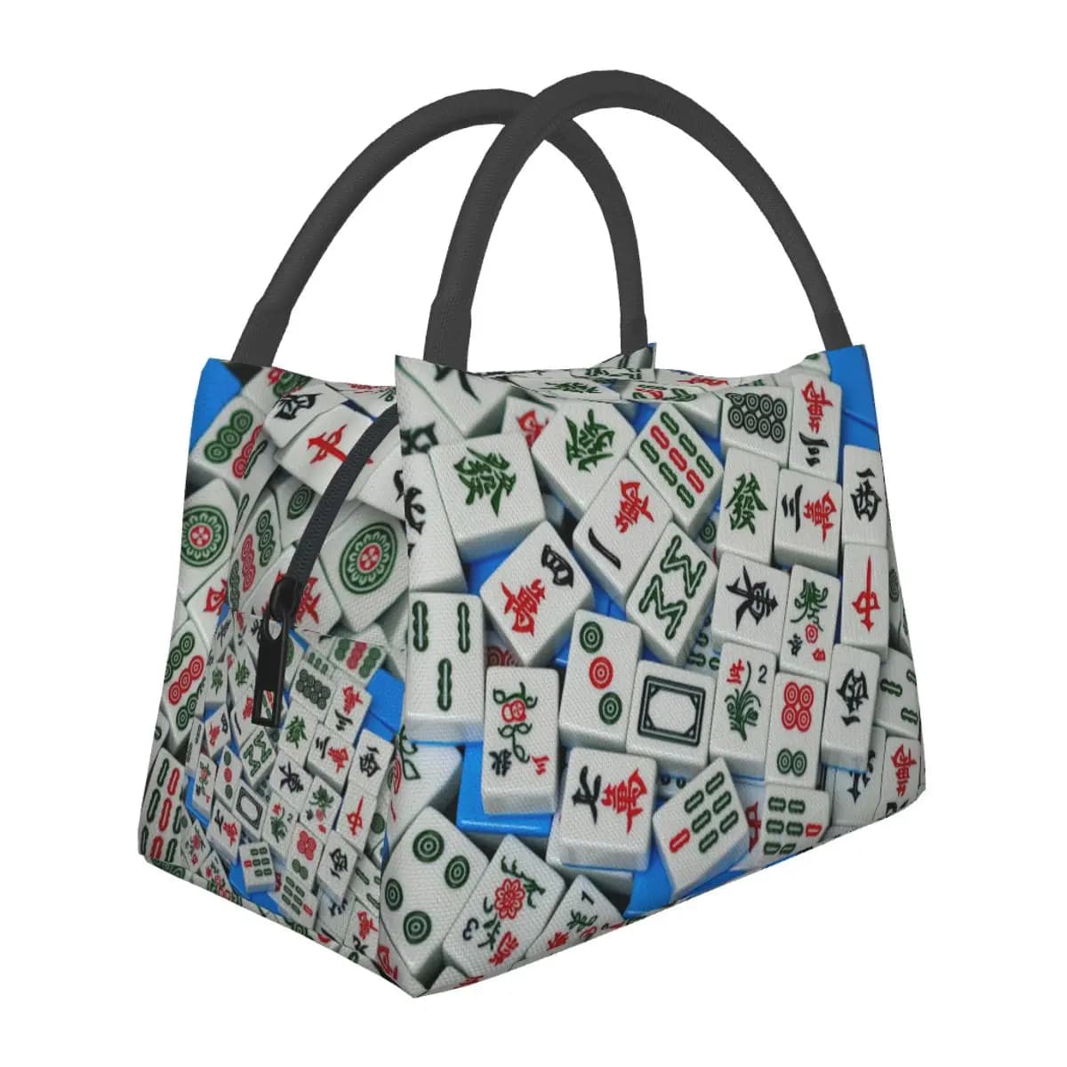 Borsa termica per il pranzo con motivo Mahjong Tile per donna, contenitore portatile per alimenti, borsa termica per il pranzo