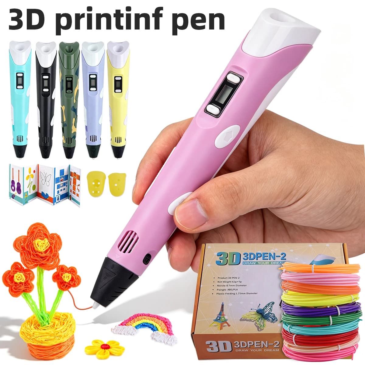 NEW DIY 3D Printing Pen Set 3d Print Pen With PLA Filament Children Creative Educational Toy Christmas Birthday Gift For Child