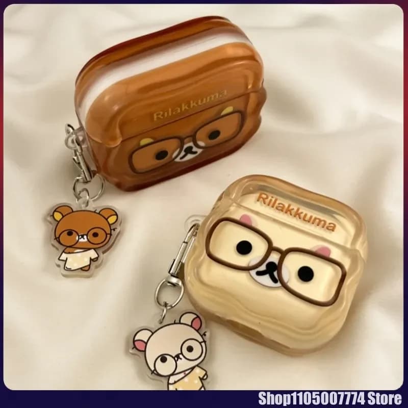 Nuova Custodia Protettiva in Silicone a Forma di Orsetto Rilakkuma Kawaii per Apple Airpods 1 2 3 4 Pro - Edizione 2026