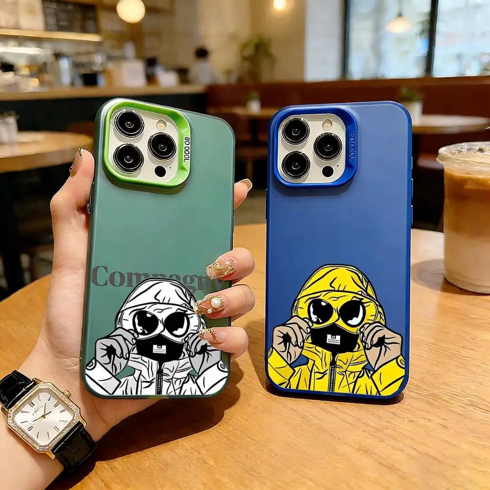 Custodia per telefono in TPU antiurto in silicone per Apple iPhone 16/15/14/13/12/11/XS/XR/7 P-CP Company Goggle Jacket