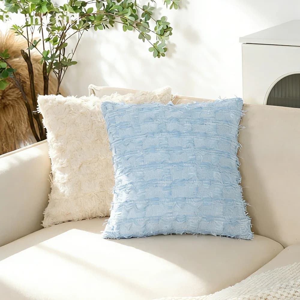 Fodere per cuscini decorativi a quadri floreali nordici, morbide e soffici, con texture effetto piuma sintetica, per divano, letto e soggiorno