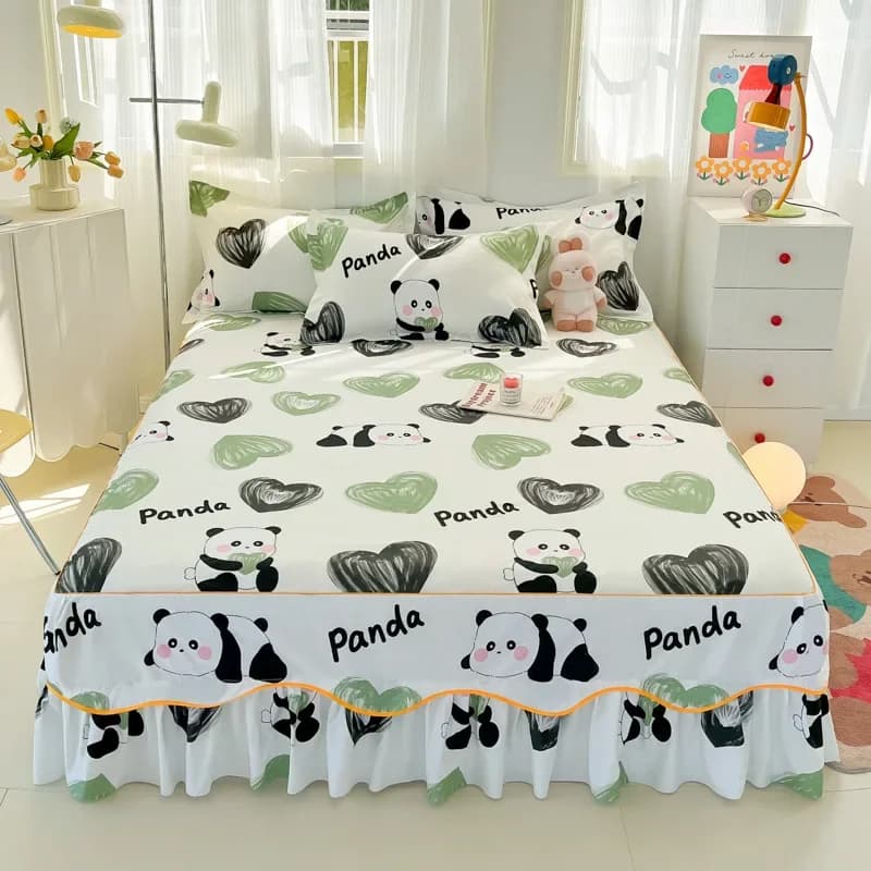 New Arrival Printed Bed skirt Decorative bed skirt with volant bedding for home bedspread mattress bedspread for bedroom bedspread
