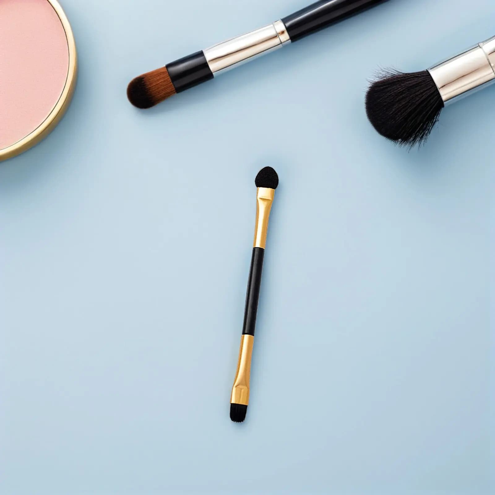 50Pcs Dual Ended Eyeshadow Brushes Soft Bristles Compact Eye Makeup Applicators Professional Precision Blending Shader