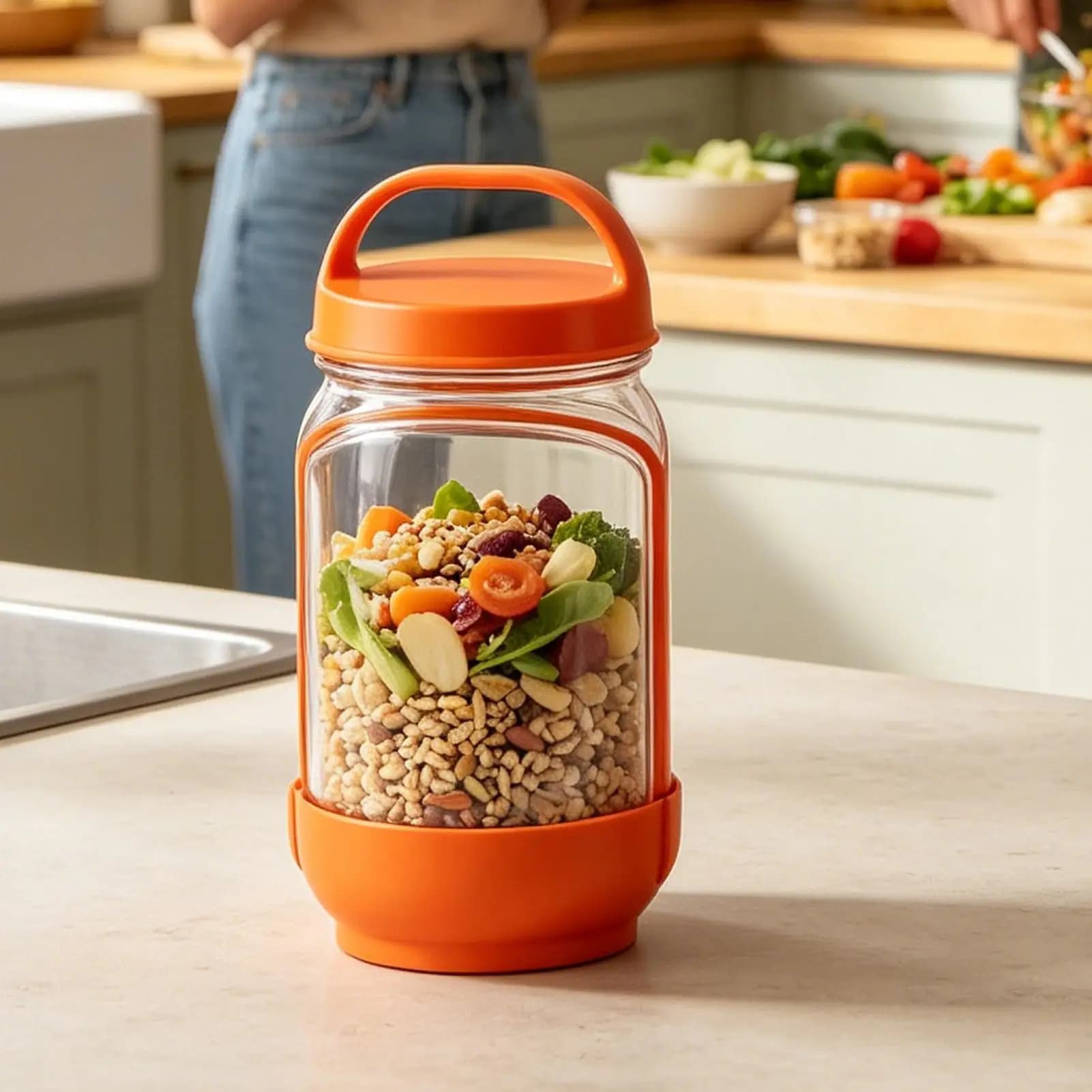 Contenitori per la preparazione dei pasti, contenitori trasparenti portatili per alimenti, contenitori per la conservazione degli alimenti per la casa, la cucina, l'asilo nido, la preparazione dei pasti, i viaggi