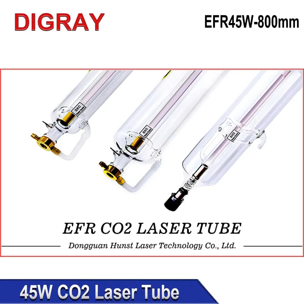 Laser tube DIGRAY EFR 45W Co2, diameter 50 mm, length 800 mm, laser glass lamp for cutting and engraving machine Co2