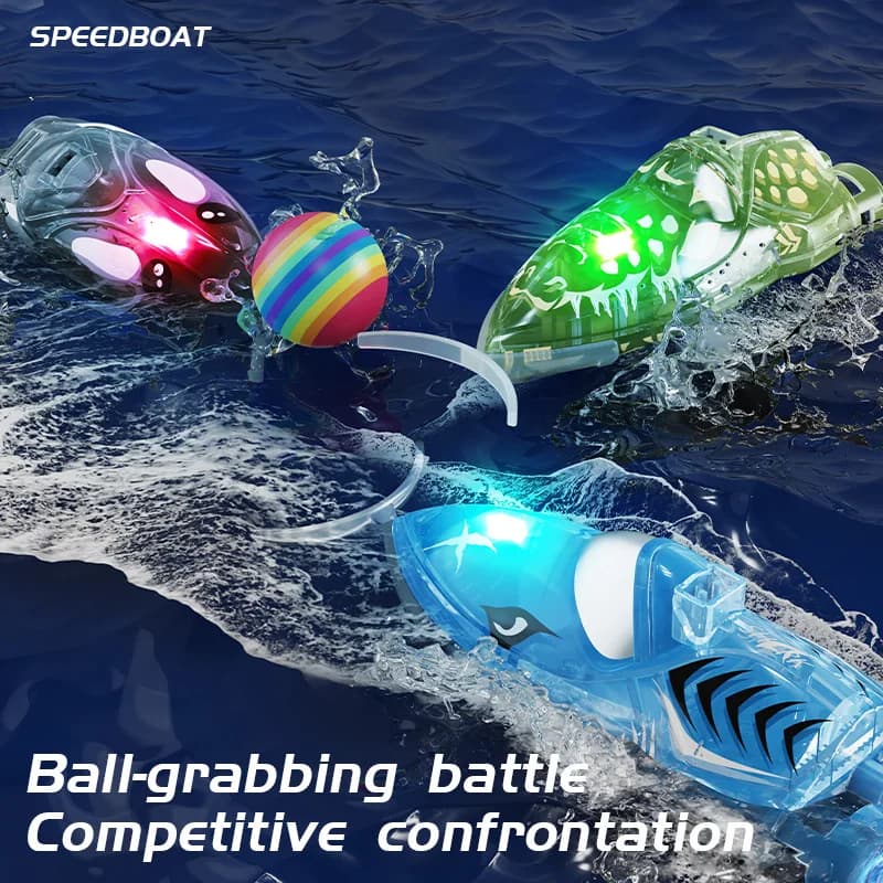 Mini RC Barca Push Ball Luce LED ad alta velocità 2.4GHz Nave telecomandata elettrica Barca telecomandata Stunt Water Toy Gioco di società