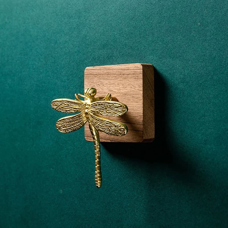 1pc Fashion Brass Dragonfly Handle Simple Nordic Cabinet Gold Pure Copper Drawer Door Knob