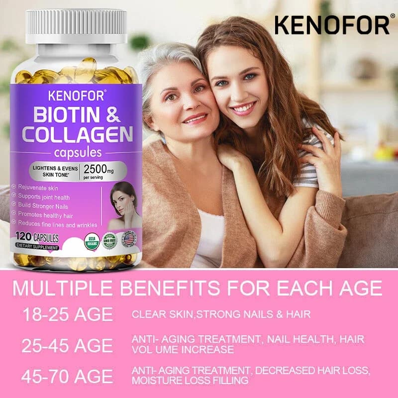 Collagen capsules, helps antioxidant skin, hair, joints, promotes calcium absorption, improves digestion and health of the immune system