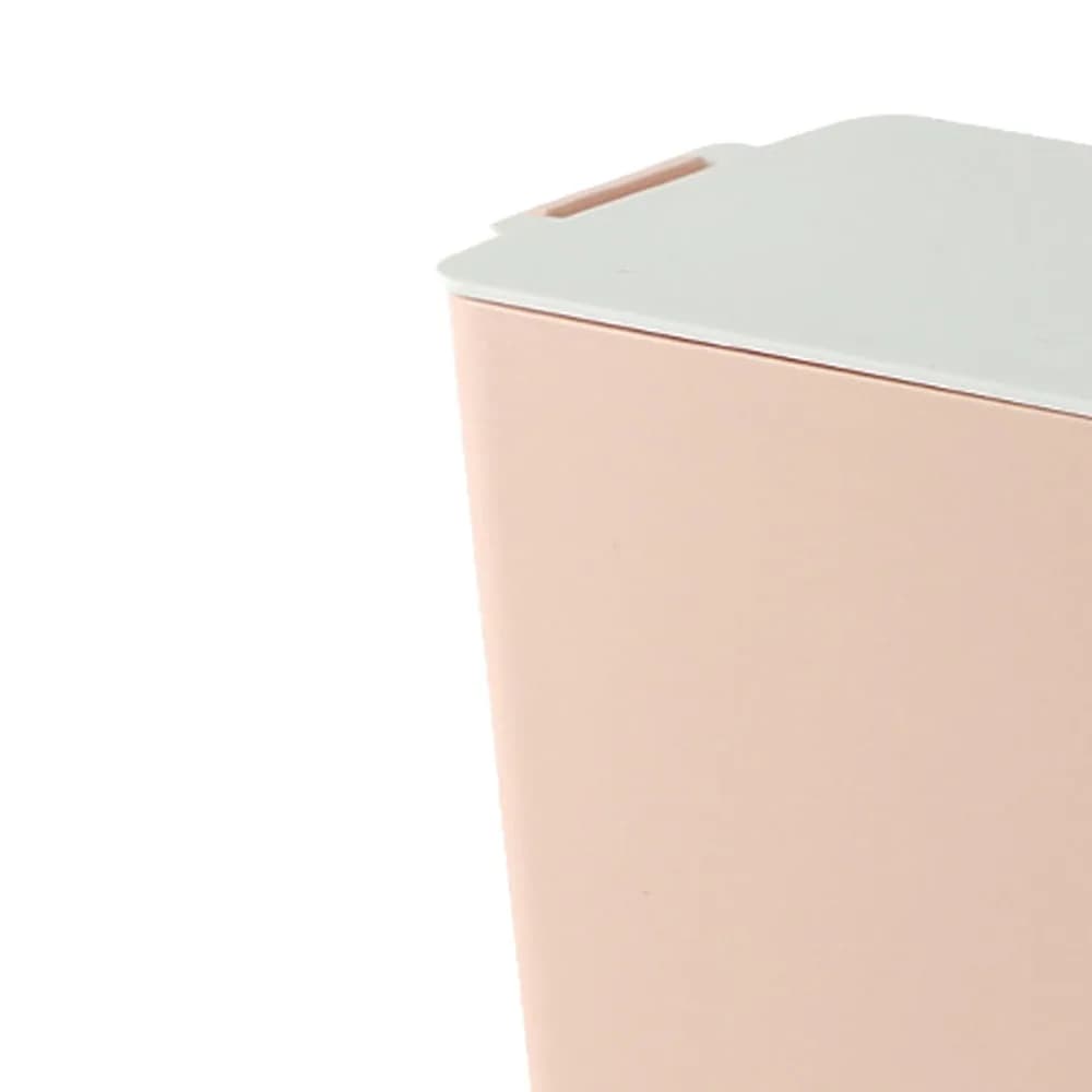 Contenitore per Rifiuti in PP, Mini Cestino Compatto con Coperchio, Bidone da Scrivania, Piccolo Contenitore Blu per Uso Domestico