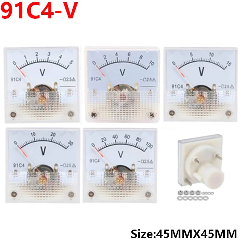 Voltage meter type DC 91C4-V 3/5/15/20/30/50/100/150/250/450V Analog mechanical plate table