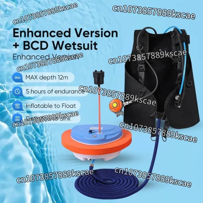 Snorkel Equipment 12M Mobile Ventilator Tankless Waterproof Portable Rechargeable 3.5-5 Hours UnderwaterScuba Diving
