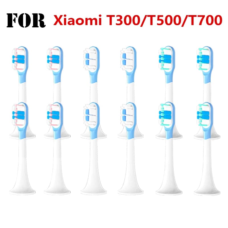 4/10PCS Testine di ricambio per spazzolino elettrico XIAOMI MIJIA T300 T500 T700 Sonic con setole morbide Dupont e ugelli in silicone