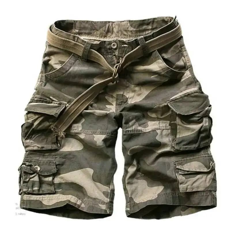 Pantaloncini Bermuda estivi da uomo con cinture Pantaloni corti cargo da uomo al ginocchio casual Multi tasca Sport all'aria aperta Hombre
