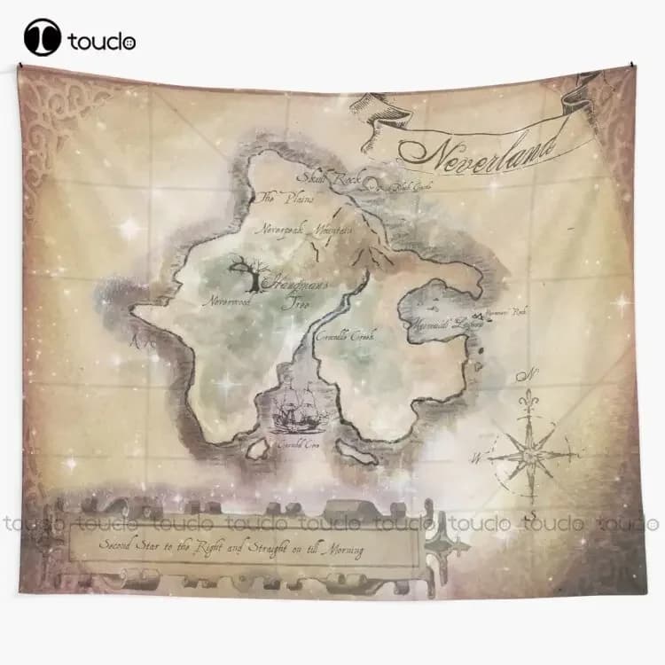 Classic Neverland Map Blanket King Size Tapestry Tapestry Review Blanket Tapestry Bedroom Bedspread Decoration Wall Covering