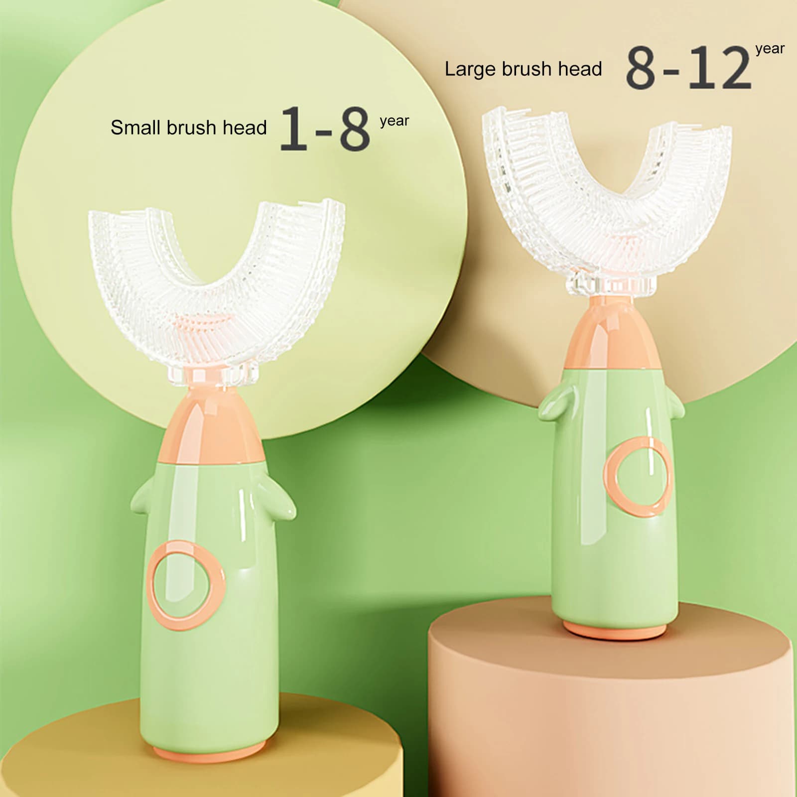 Spazzolino manuale a forma di U Spazzolino a forma di U per bambini Spazzolino in silicone per bambini Spazzolino per la pulizia dei denti orale morbido per bambini