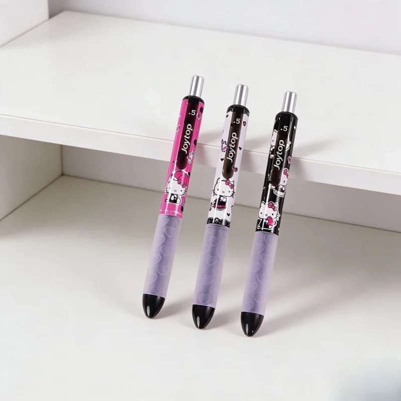 36pc /LOT creativo SANRIO KITTY GEL PEN carino 0,5 mm inchiostro nero penne a firma penne provviste di scuola
