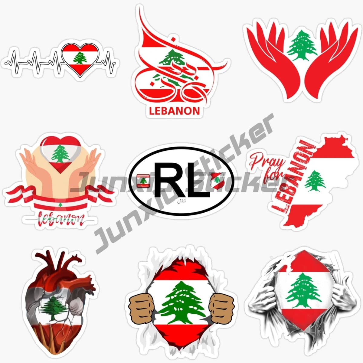 Emblema del Libano Codice Bandiera Adesivo creativo Moto Laptop Camion Finestra Bicicletta Parete Auto Casco Tavolo Camera PVC Decal Assecories