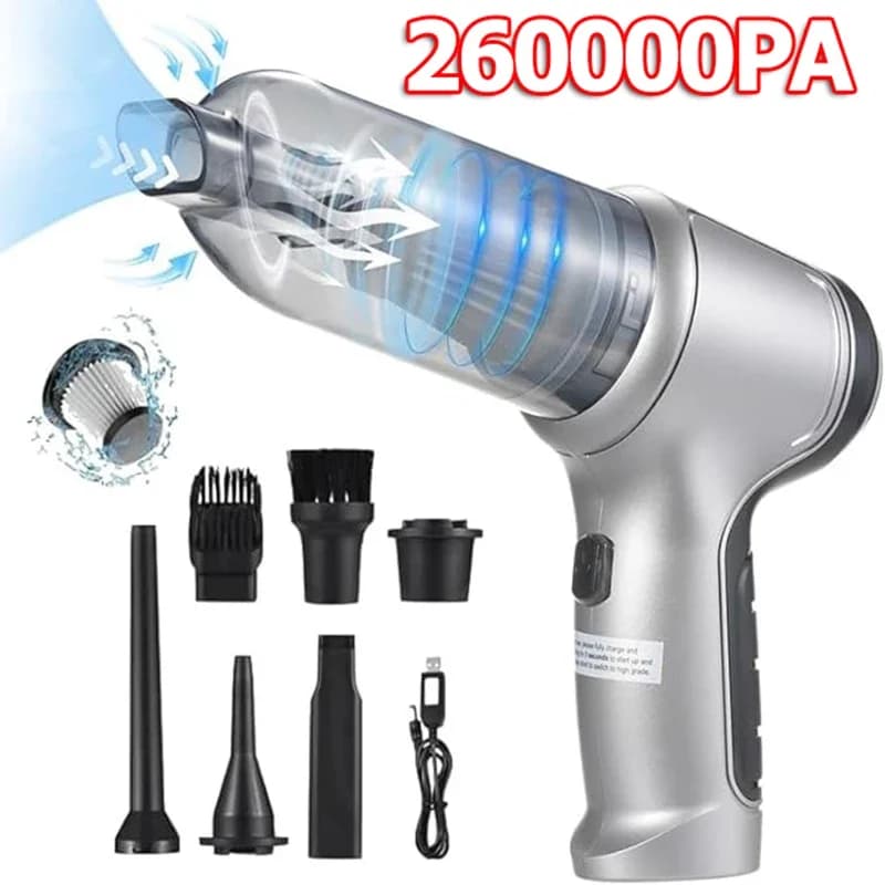 Aspirapolvere per auto 260000PA aspirapolvere Wireless portatile ad aspirazione forte per elettrodomestico detergente per auto potente per tastiera