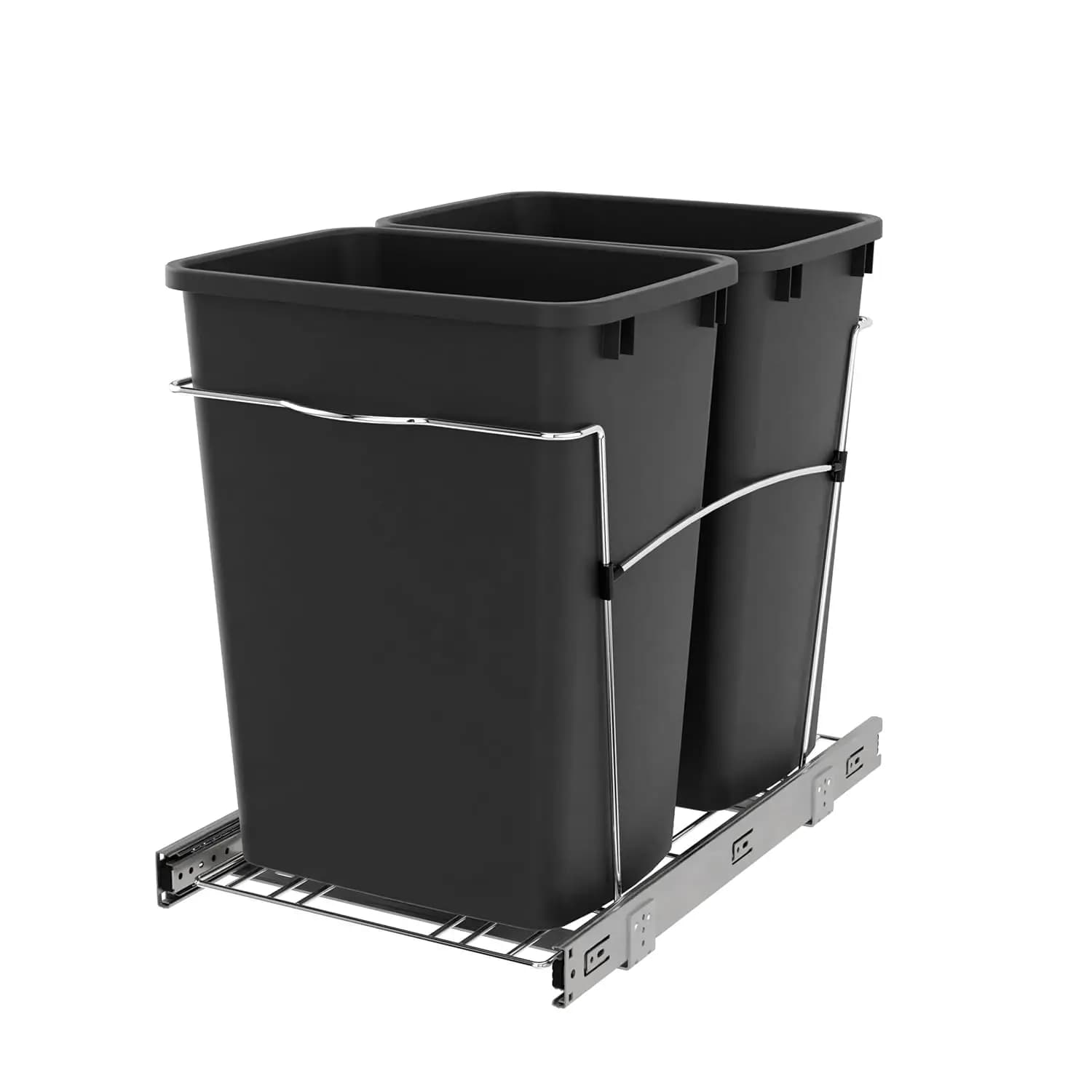 Cestino per Rifiuti a Doppia Estraizione per Mobili da Cucina, Contenitore per Riciclaggio da 35 Qt su Guide a Estrazione Totale, Personalizzabile