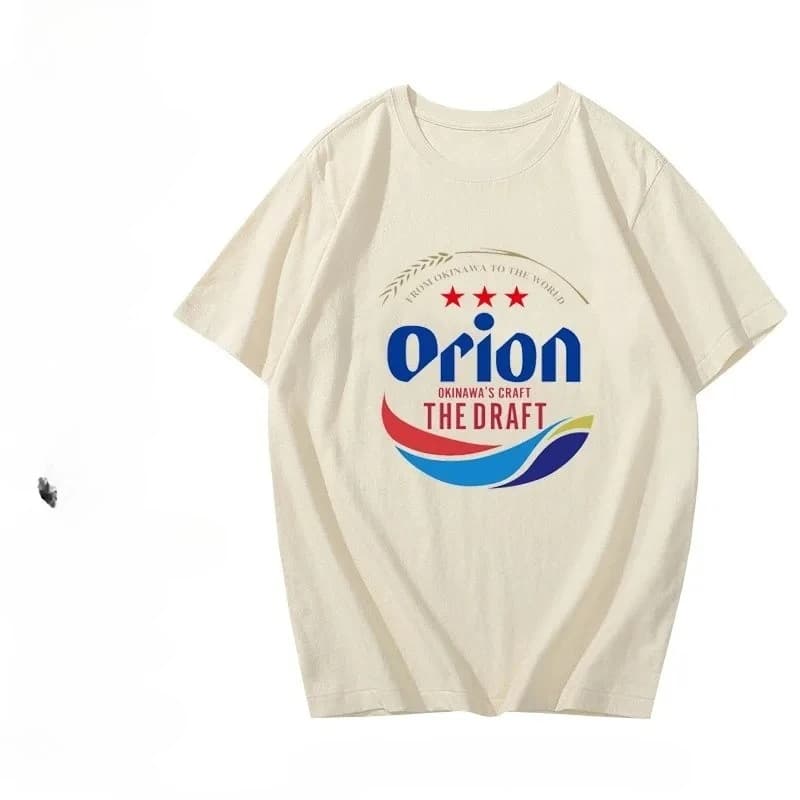 T-shirt a maniche corte Orion, design collaborativo con Okinawa Beer, camicia a mezza manica, moda giovanile, antimicrobica estiva