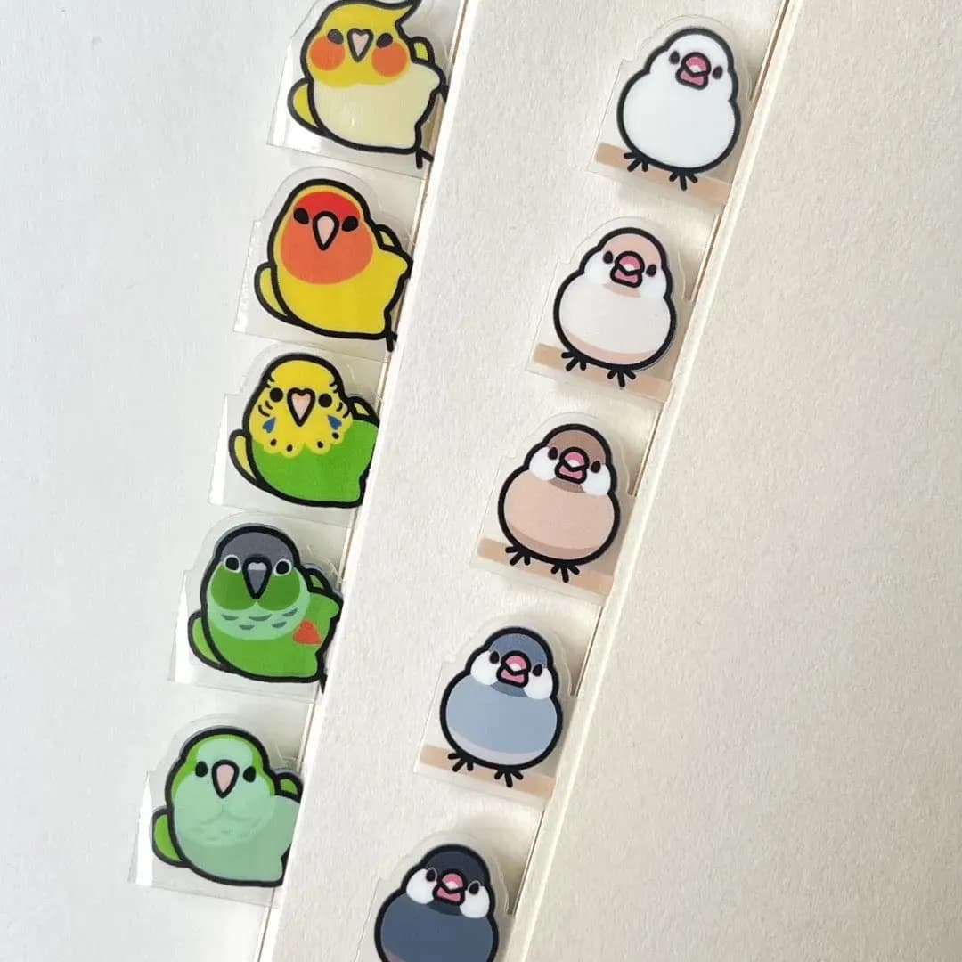 20pcs/1-Sheet Fashion Parrot Index Stickers, Decorative Bookmark Tabs for Organizing, Journaling, Decorative Stickers,Art Labels