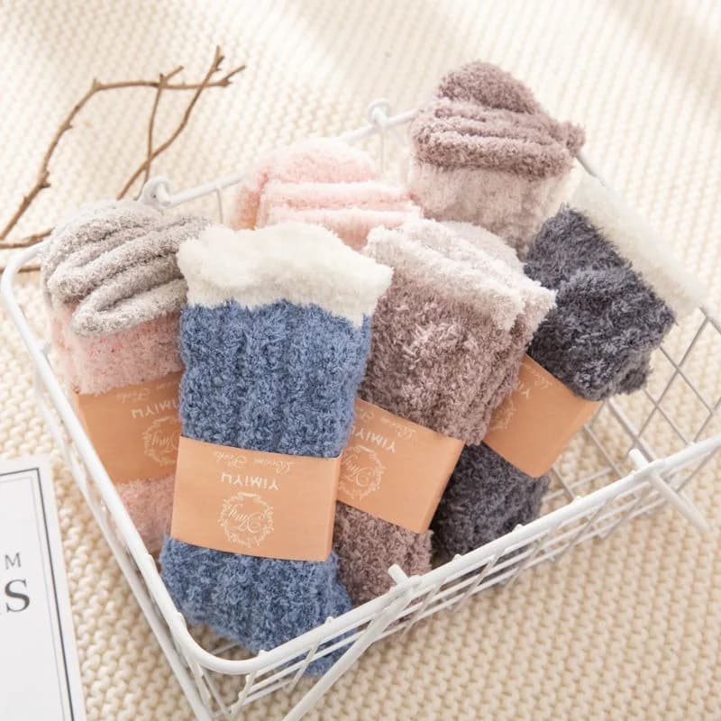5 paia di calzini alla moda, calzini caldi e spessi, calzini invernali da donna a manica media, comodi e caldi