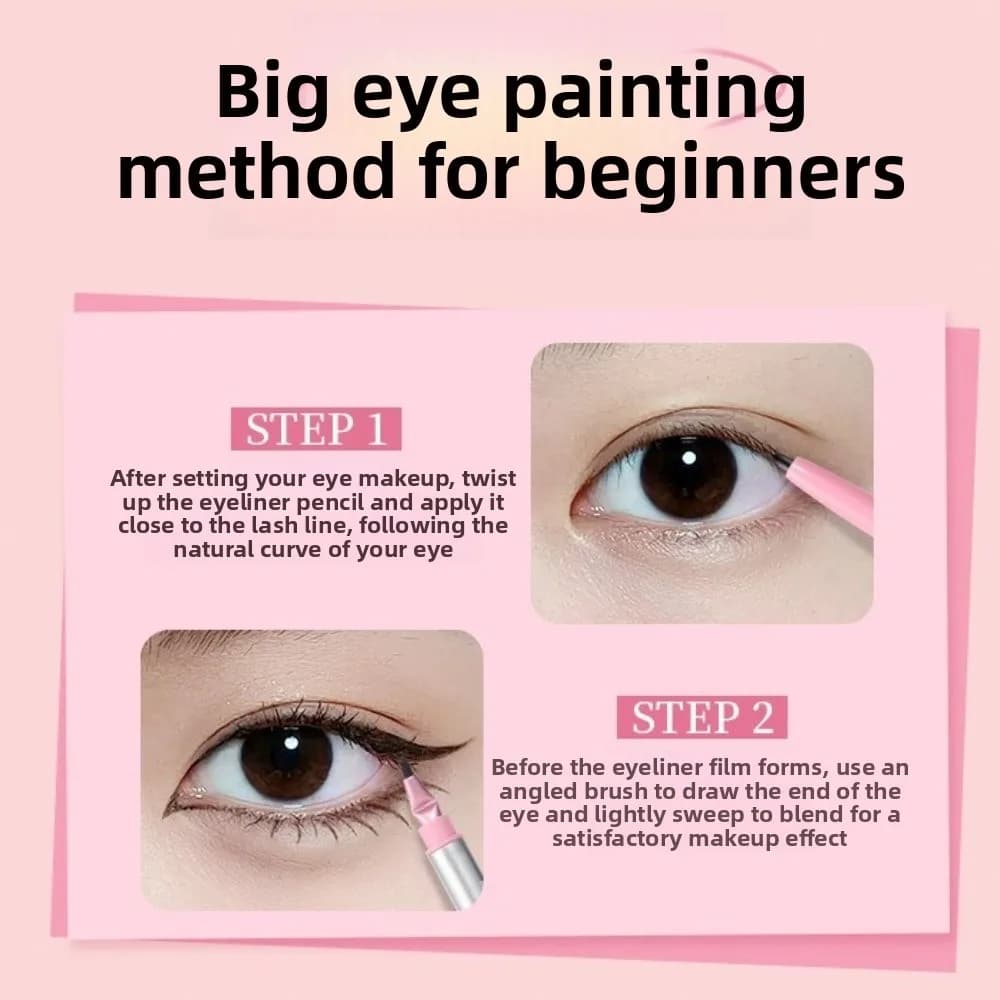 Nuova penna gel per eyeliner a doppia testa Eyeliner impermeabile a lunga durata a prova di sudore con angoli piegati Penna per eyeliner per strumento di trucco