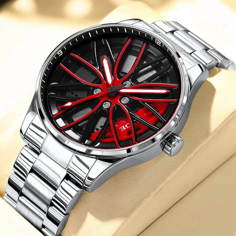 LIGE men's waterproof watches Fashion Military sports chronograph Casual 360 ° Wheel the hub of the car rim Men's watch Montre Homme