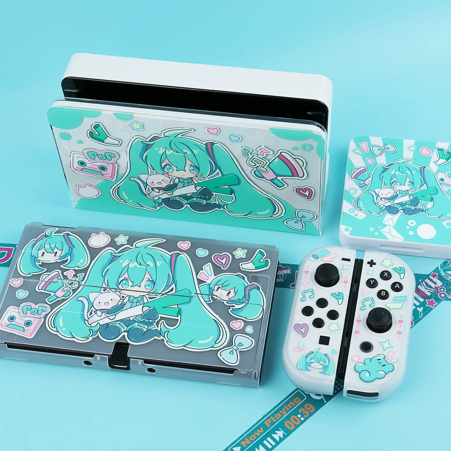 Switch 2 Oled Protective Case Hatsune Miku Split Hard Shell Anti Scratch Cover For Video Game Console Adult Gamers