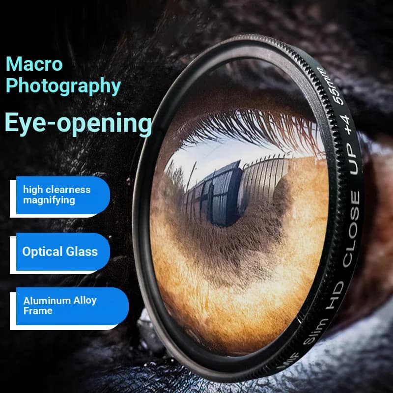 Universal Camera Close-Up Lens HD Macro Lens 4x Magnifying Filter for Canon Sony Fujifilm Nikon DSLR Mirrorless Cameras