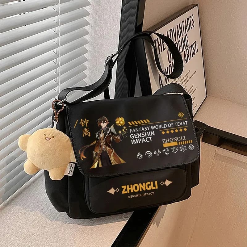 CyAnime Eula Venti Cos Borse a tracolla Genshin Impact Xiao Cosplay Borse da scuola di moda Zaino antico per studente Casual grande