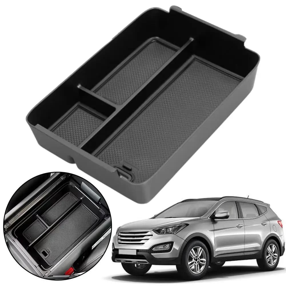Scatola portaoggetti per auto Scatola portaoggetti per bracciolo per 24 HyundaSanta Fe Vassoio organizer per console centrale Accessori interni per auto Y6R1