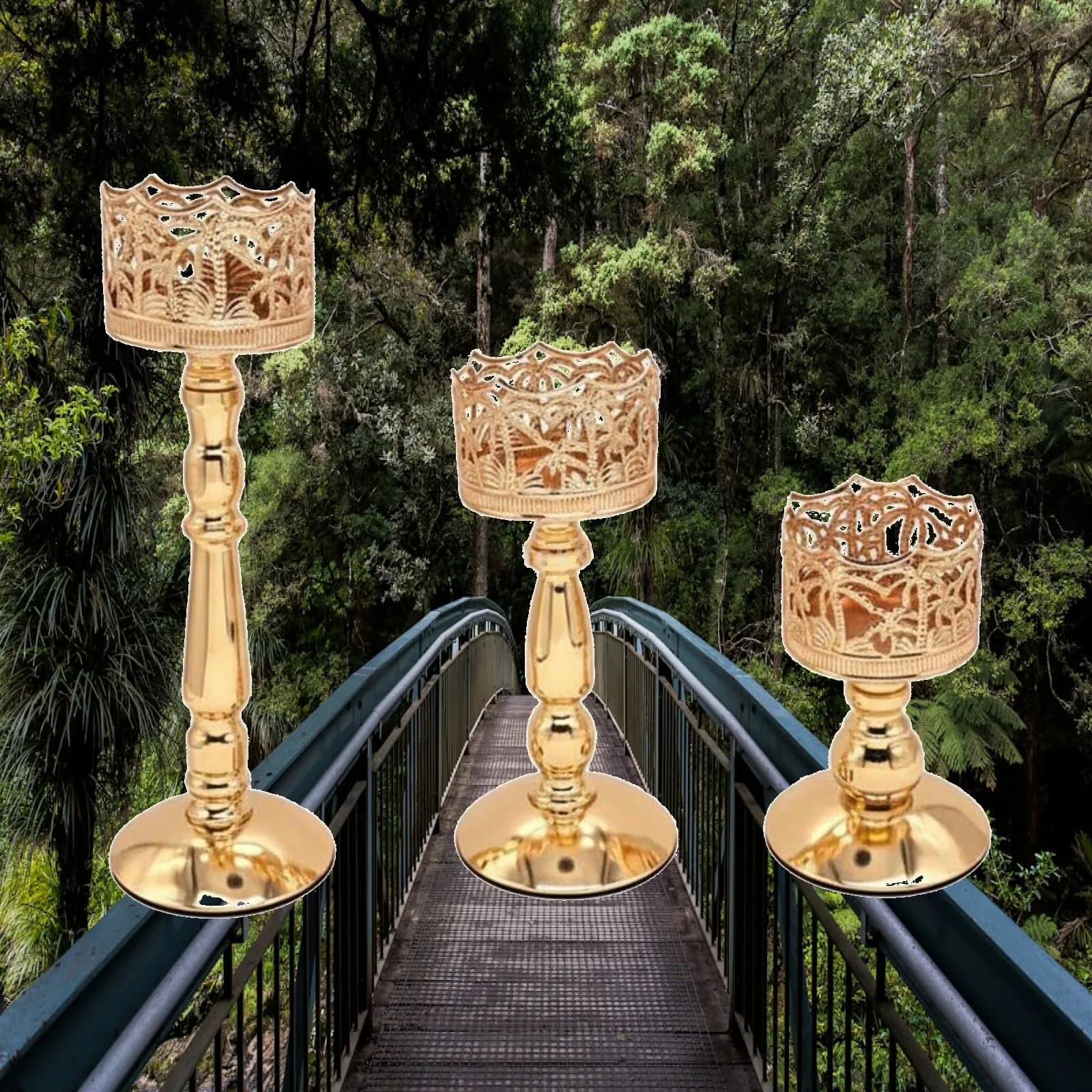Iron Candlestick Elegant Metal Candle Holder Set Hollow Out Candle Stand for Tabletop Wedding Party Home Decoration