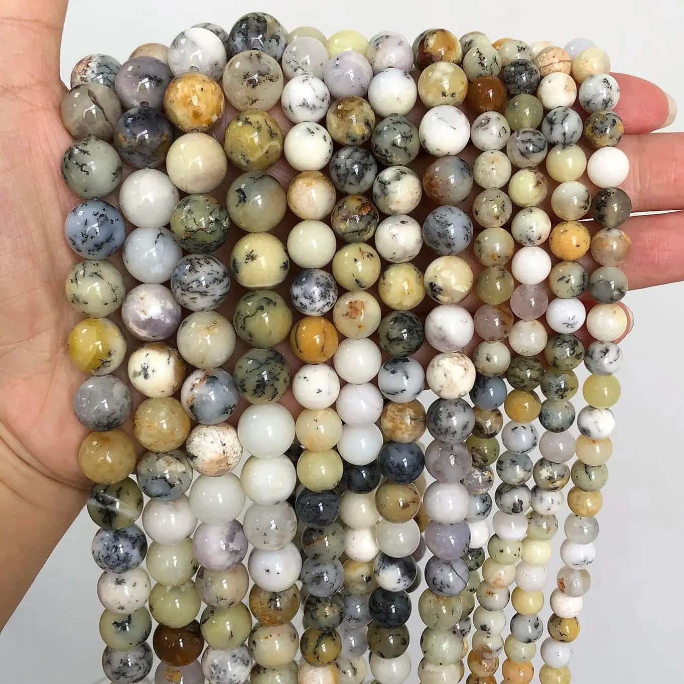 6mm 8mm 10mm Natural Opal Stone Round Beads Handmade Jewelry Making DIY Bracelet Necklace Unisex Jewellry Accessory Wholesale