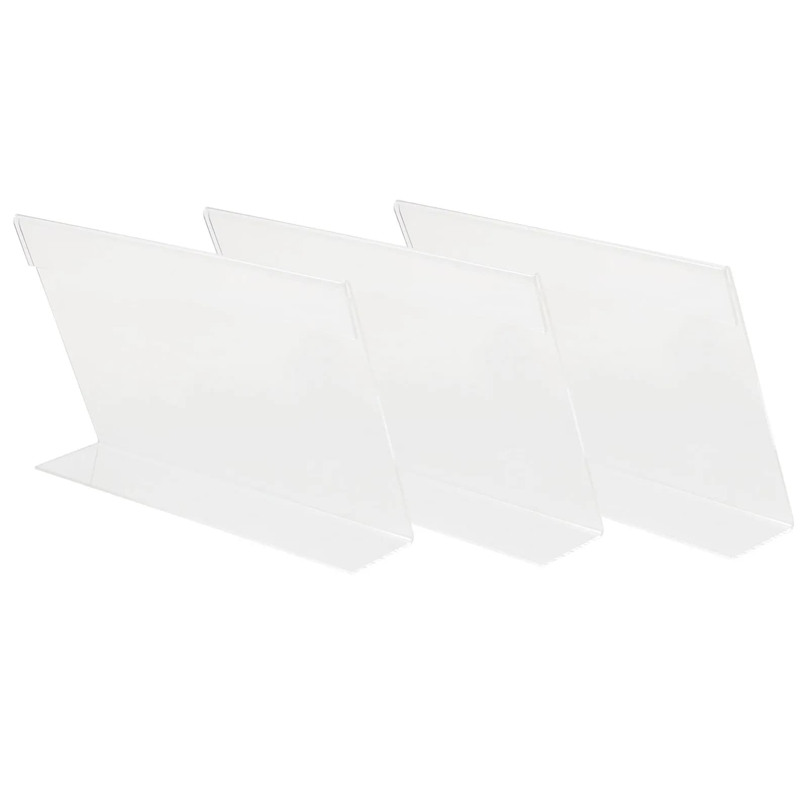Set di 3 Portaetichette in Acrilico Multifunzione, Espositore Verticale per Negozi e Mercati, Supporto Professionale per Cartellini Prezzi