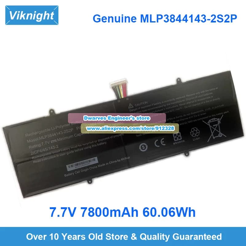 Nuova batteria originale per laptop MLP3844143-2S2P 7,7 V 7800 mAh 60,06 Wh P/N: J21864-003
