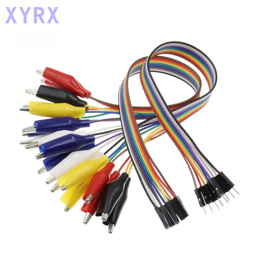 Diymore Morsetto a coccodrillo per cavo Dupont 10 pin Clip a coccodrillo maschio per ponticello Cavo di prova femmina da 10 pin per Arduino Raspberry Pi