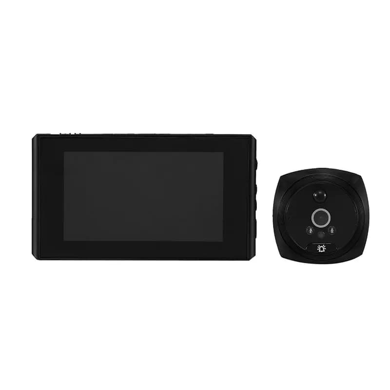 AA05 Set Telecamera Spioncino Elettronica PIR 2MP 145° ° Schermo LCD da 4,5 pollici per visione notturna nero