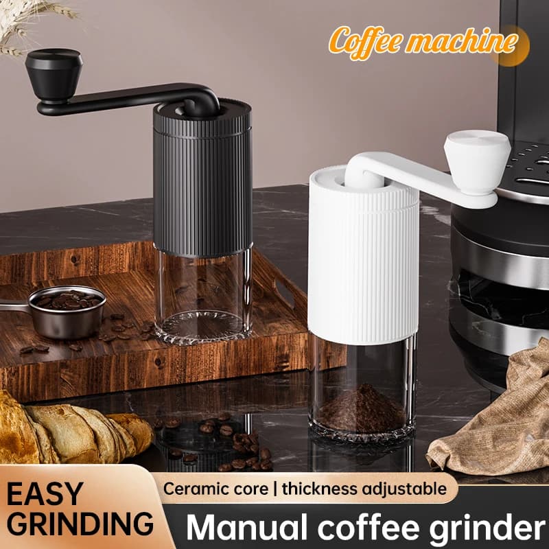 Hand cranked coffee grinder, portable bean grinder, household outdoor travel hand cranked coffee machine