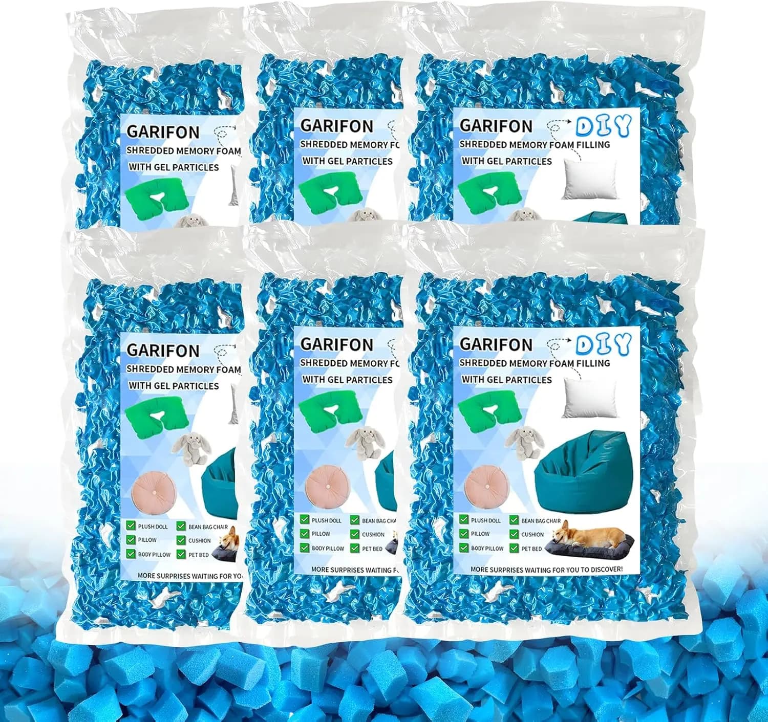 30lbs Bean Bag Filler, Pillow Filler Stuffing, Bean Bag Filling, Shredded Memory Foam Filling, Punching Bag Filler, Foam Refill