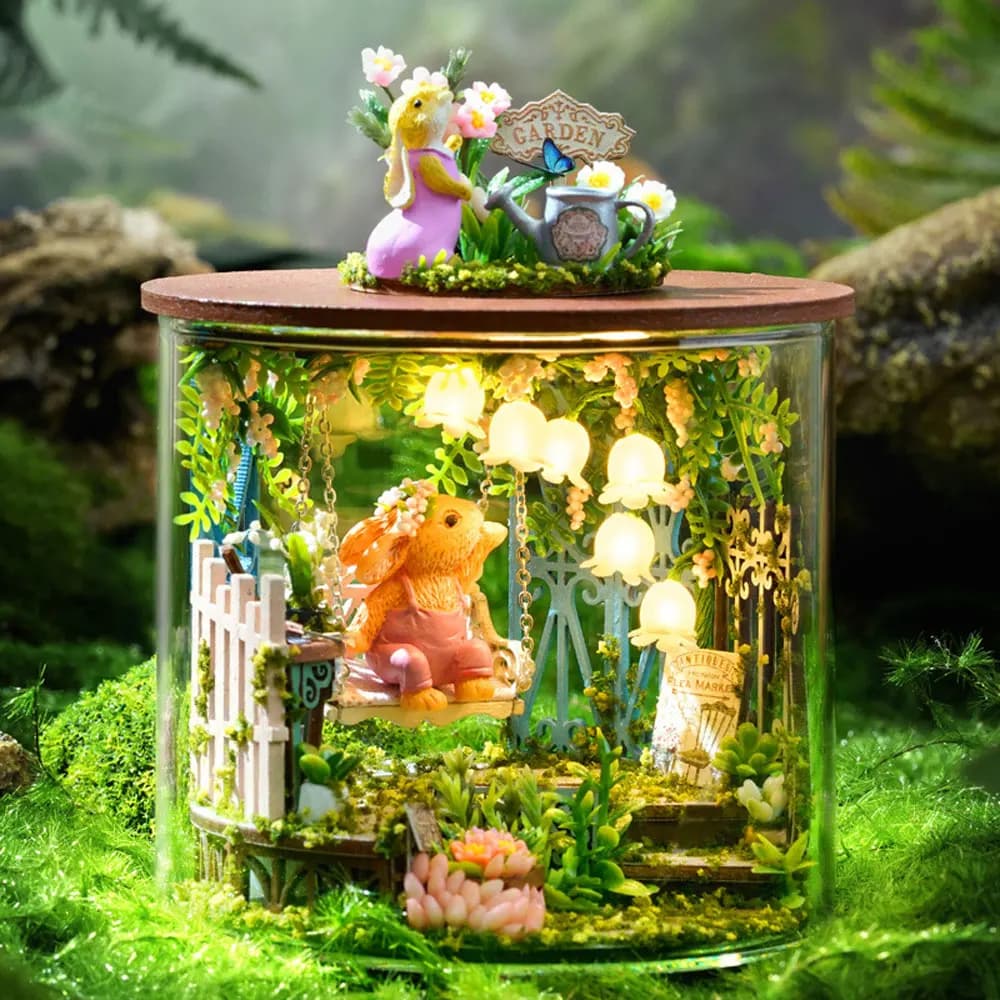 Cabina fai da te serie bottiglia da sogno assemblato a mano puzzle 3D giocattolo per bambini casa giardino modello di blocchi ornamenti da tavolo regali HG73