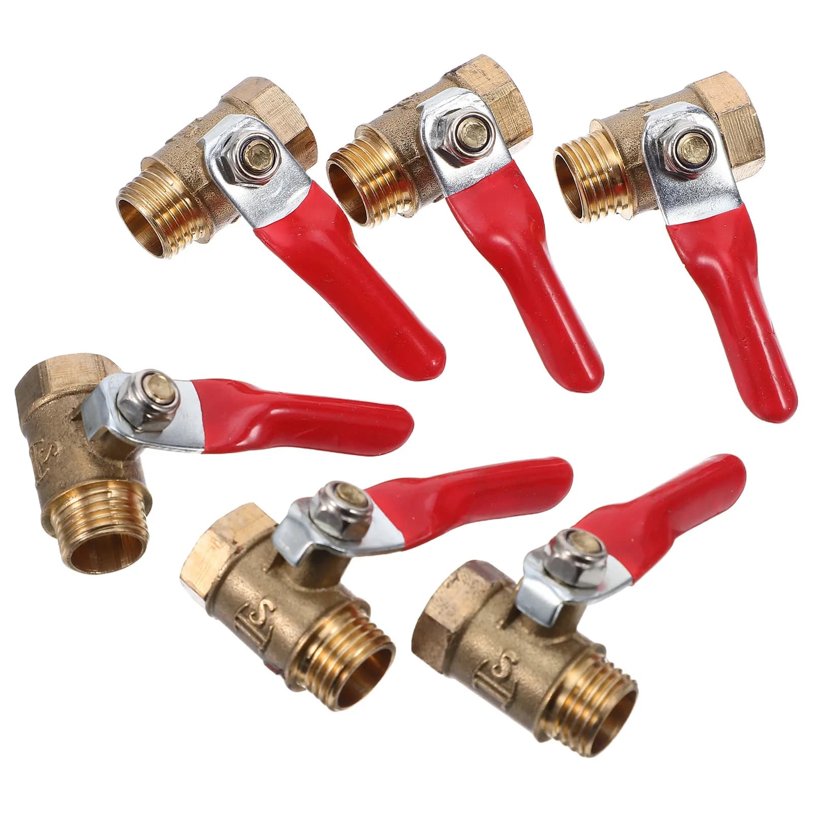 6Pcs Copper Mini Ball Valve Npt Thread Shut-Off Valve Leakproof Garden Hose Pneumatic Gas Water Pipe Heater Control Switch